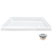 RV Shower Pan 32" x 24" x 5" Right with Drain | White
