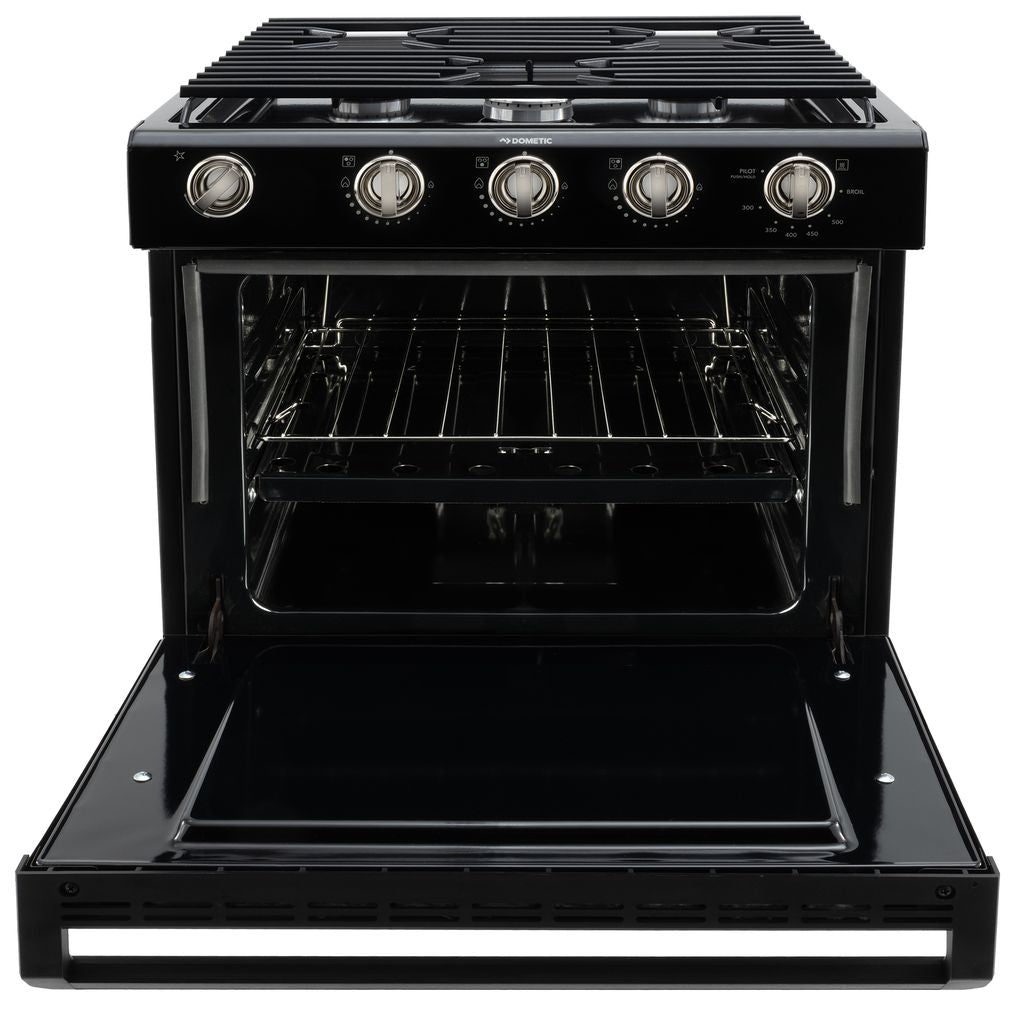 Dometic RV Oven 3-Burner Stove with Range | 16" Tall | Black