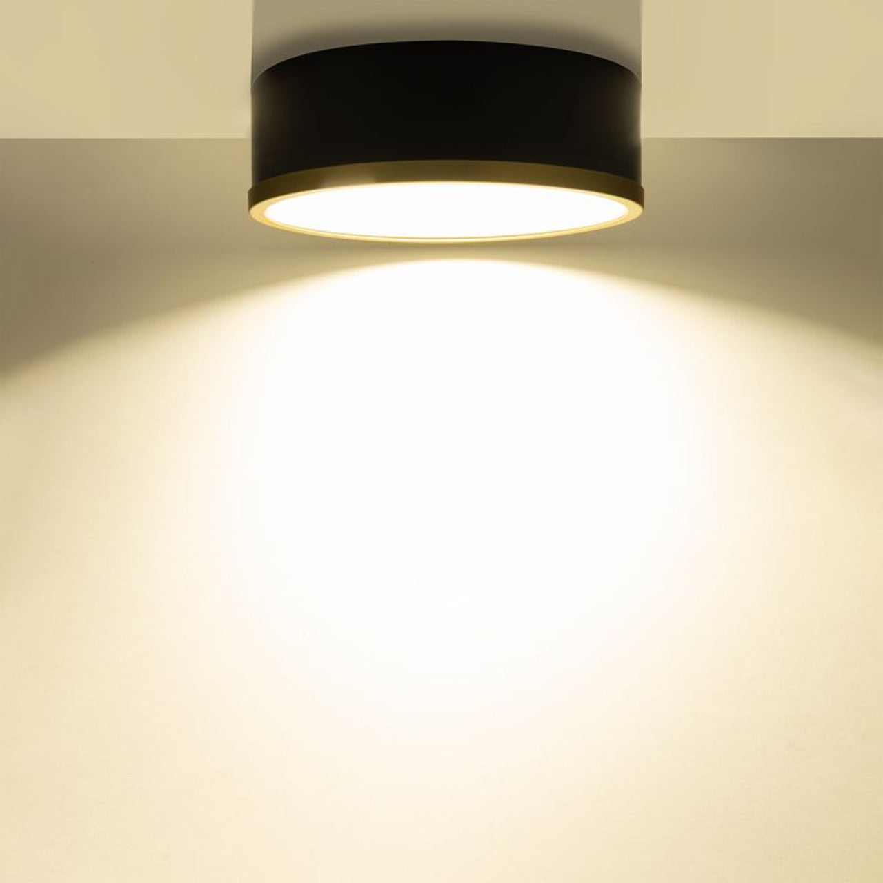 RV Flush Mount Ceiling Light | 12V LED | Interior Lighting | Matte Black & Gold Trim Finish