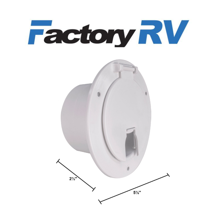 RV Round Power Cord Cover | White
