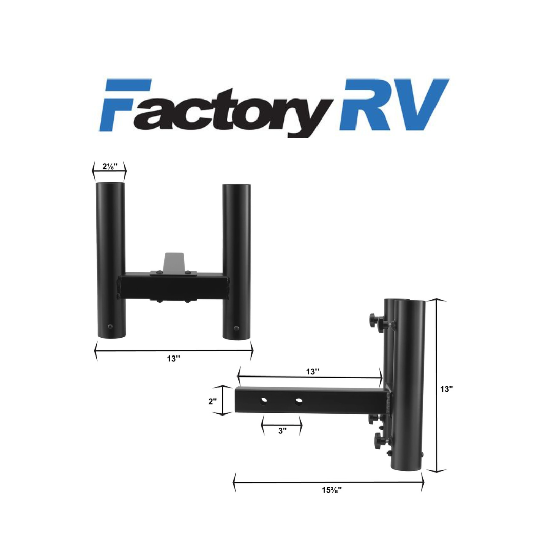 Trailer Hitch Dual Flag Pole Mount | Fits 2" Receiver