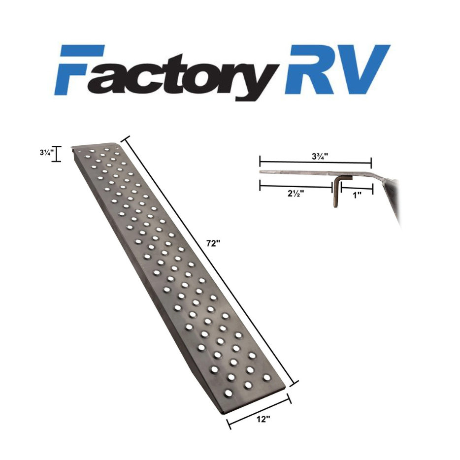 Trailer Ramps | 10ga Steel 72 x 12 w/ Mounting Brackets