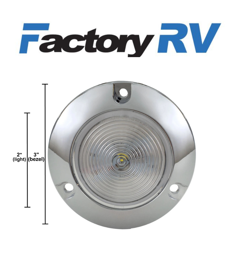 RV 2" LED Surface Mount Light | Round Clear Marker