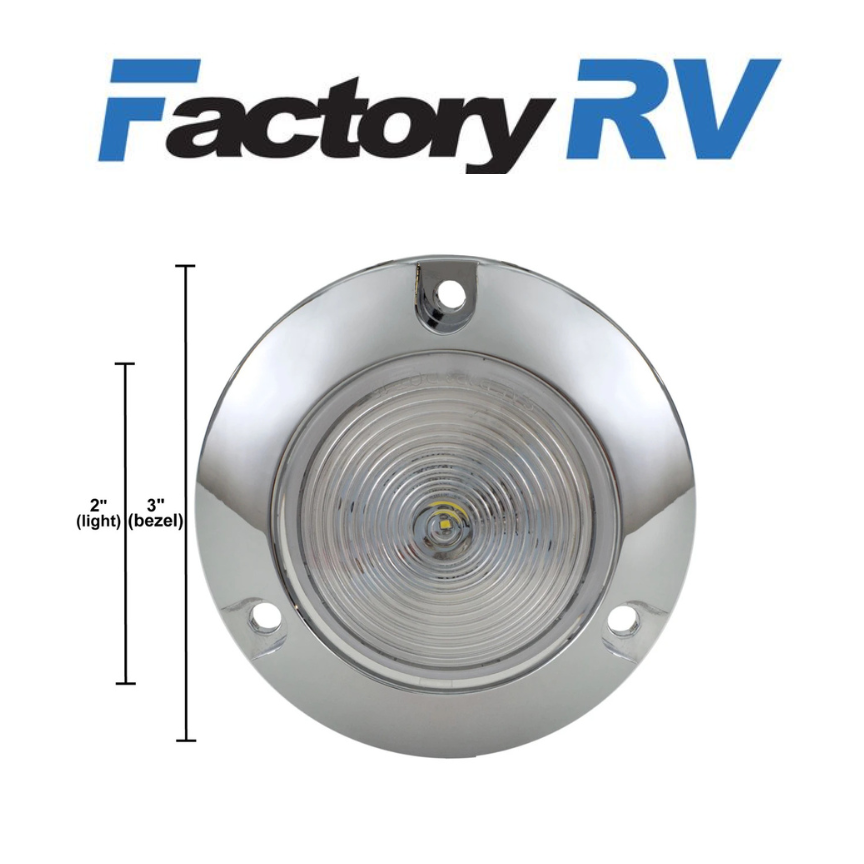 RV 2" LED Surface Mount Light | Round Clear/Amber Lens