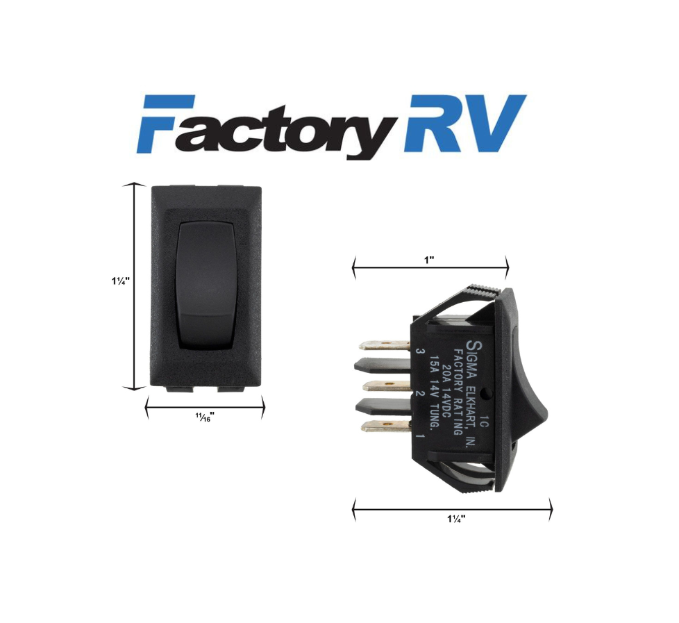 RV Switch | Single Pole Double Throw On/On 12 Volt