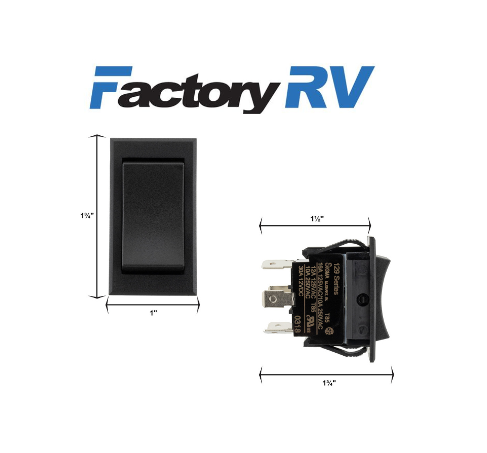 RV Momentary DPDT Rocker Switch | On/Off/On Control
