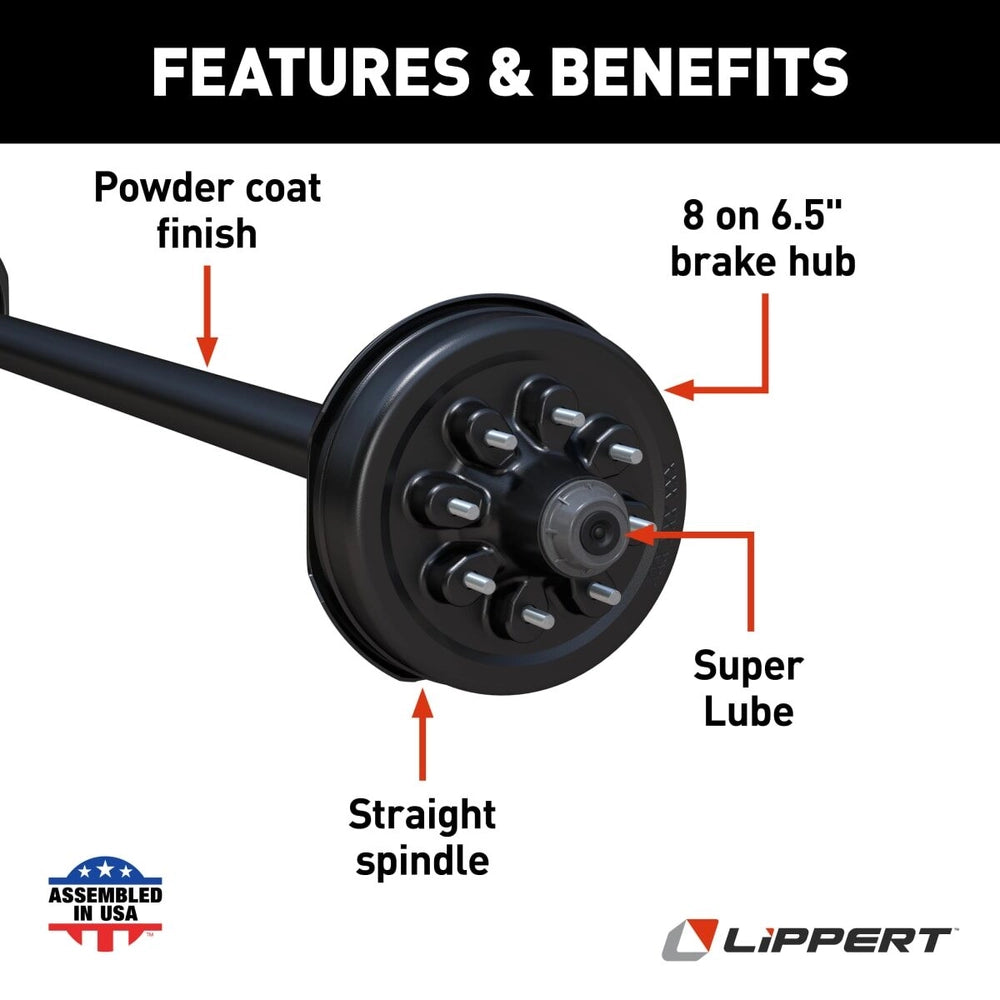 Lippert Trailer Axle 7,000LB Underslung Idler | 95HF | 80SC