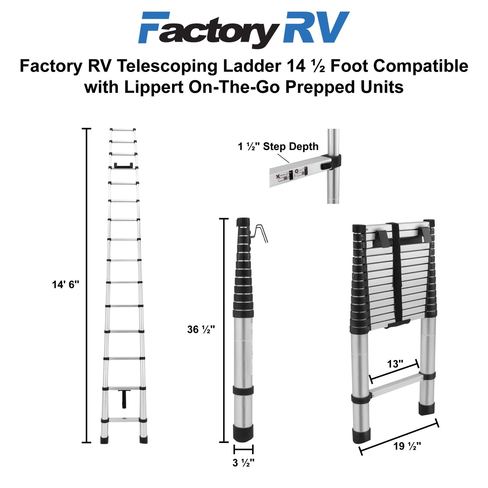 RV Ladder Telescoping 14' 5"