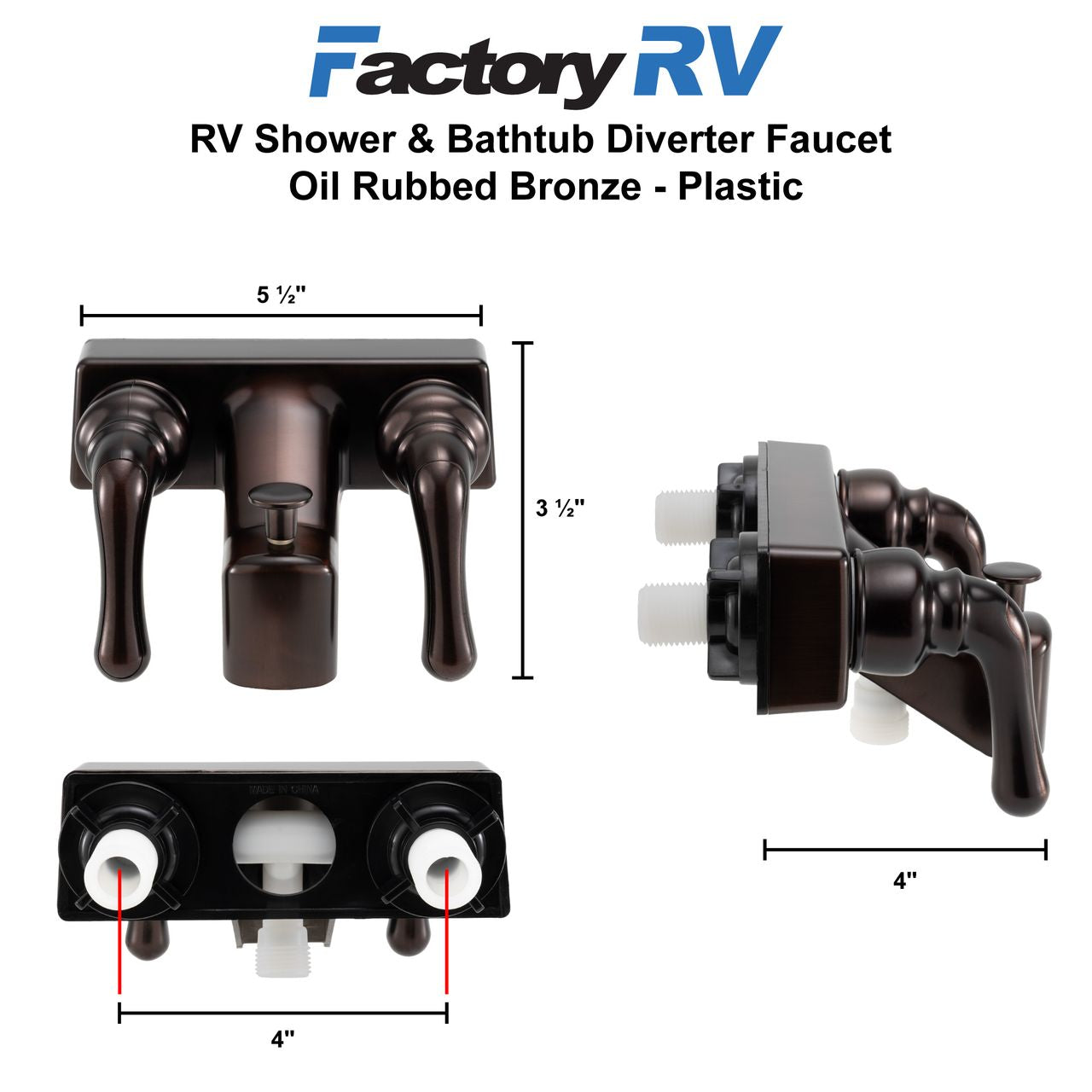 RV Shower Faucet & Bathtub Diverter | Oil Rubbed Bronze