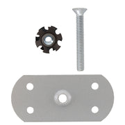 RV Ladder Oval Pad with Bolt and Insert Nut with 4 Holes | Silver