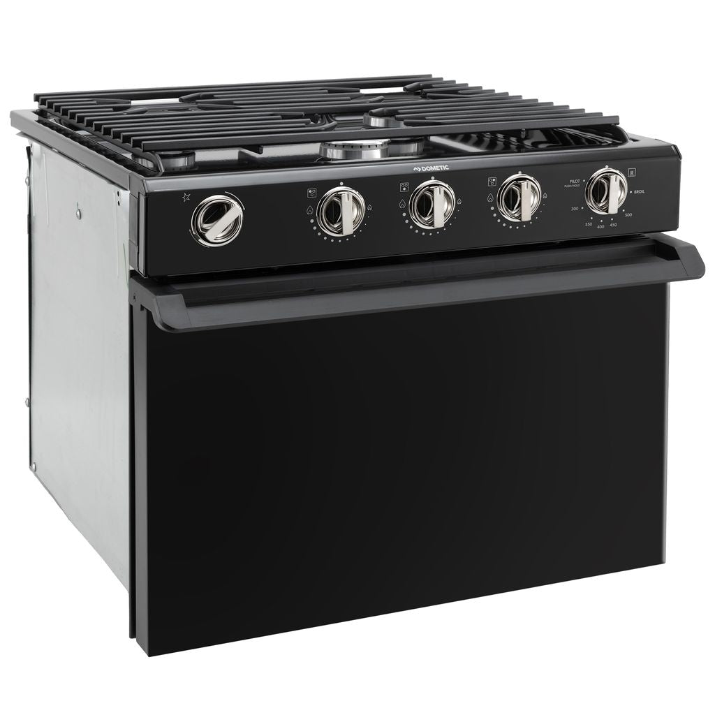 Dometic RV Oven 3-Burner Stove with Range | 16" Tall | Black