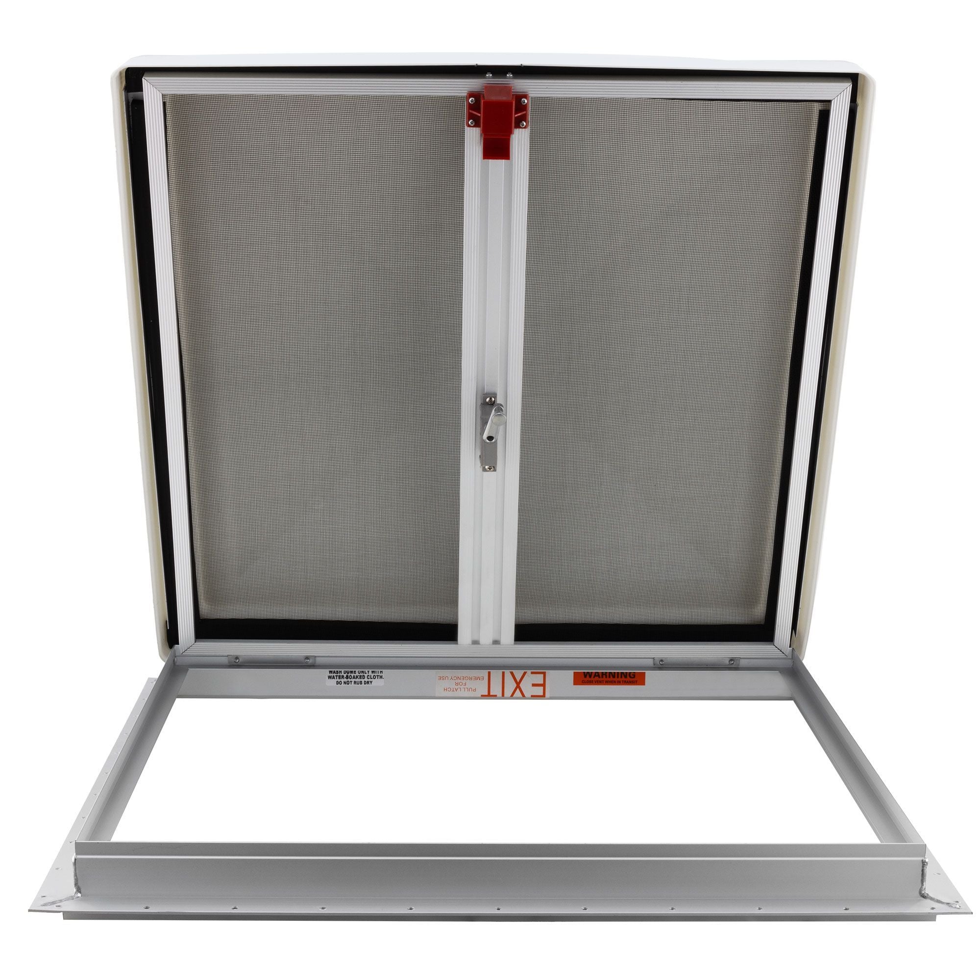 Heng's RV Escape Hatch & Exit Vent | 2" White Metal Garnish | 26" X 26"