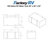 RV 100 Gallon Water Tank 48" x 26" x 20" | Elkhart Plastics EPI 0602W
