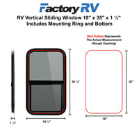 RV Teardrop Window 18" X 35" X 1½"