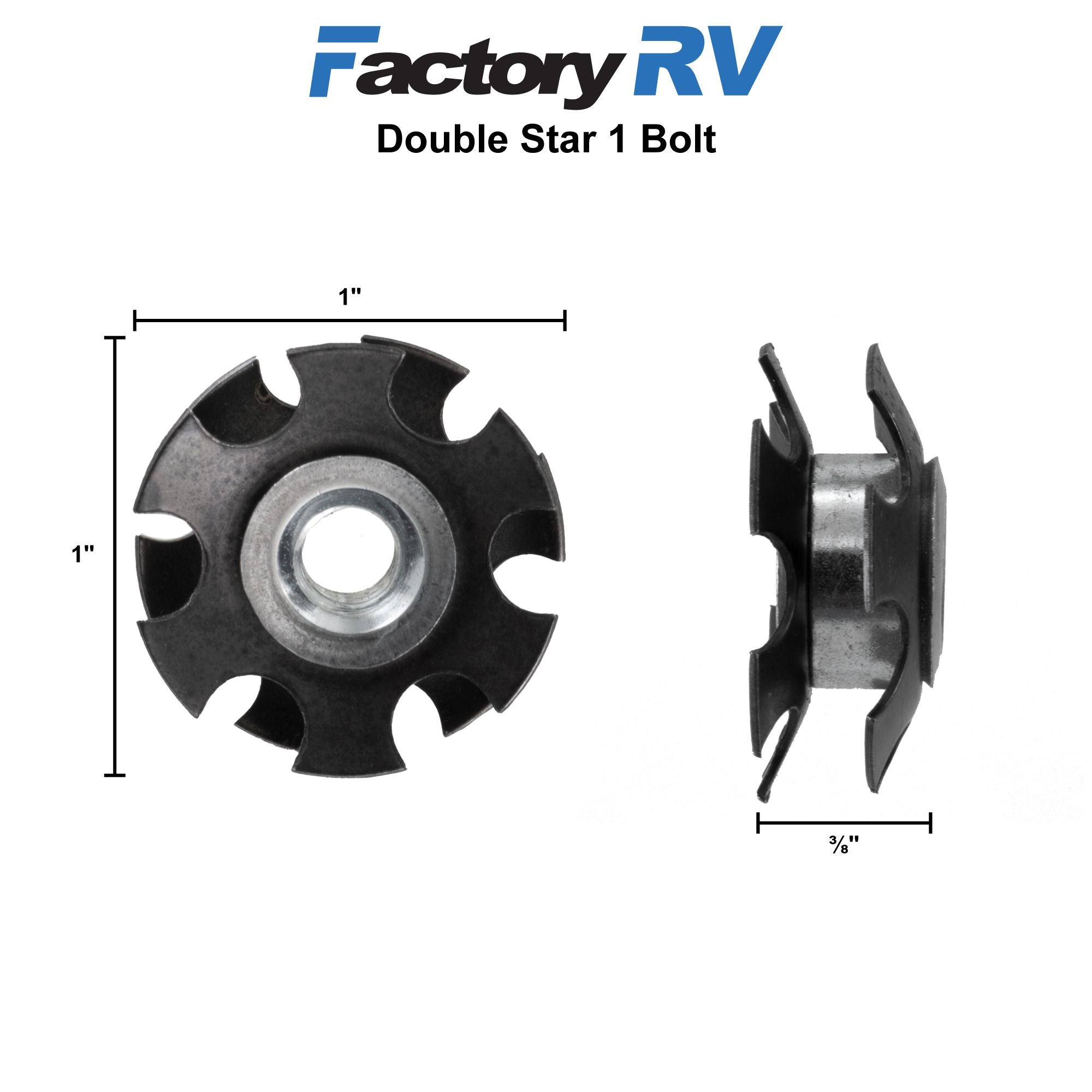 RV Ladder Bolt Double Star 1" | 4 Pack