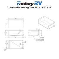 RV 31 Gallon Holding Tank 34" x 19 ½" x 13" | Elkhart Plastics EPI 4848