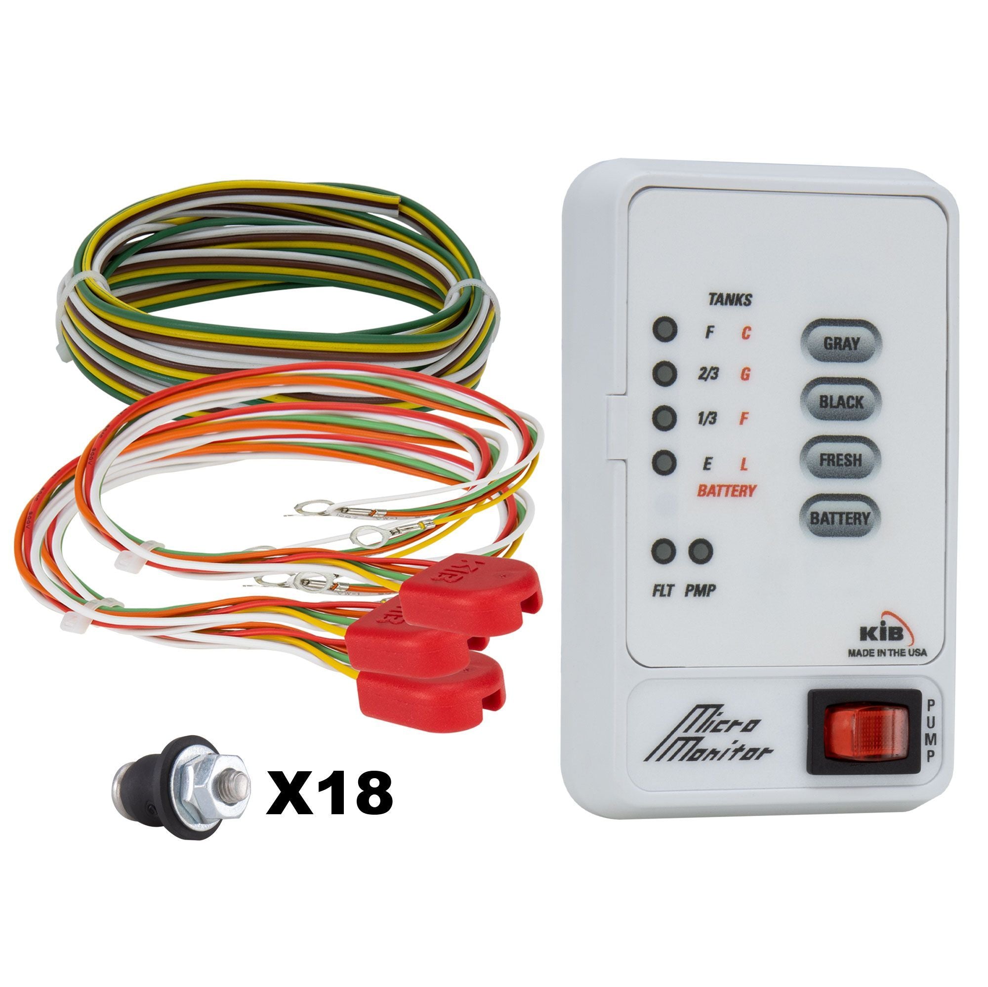 RV KIB Tank Sensor Monitor Panel | M21 with Wiring Harness Kit