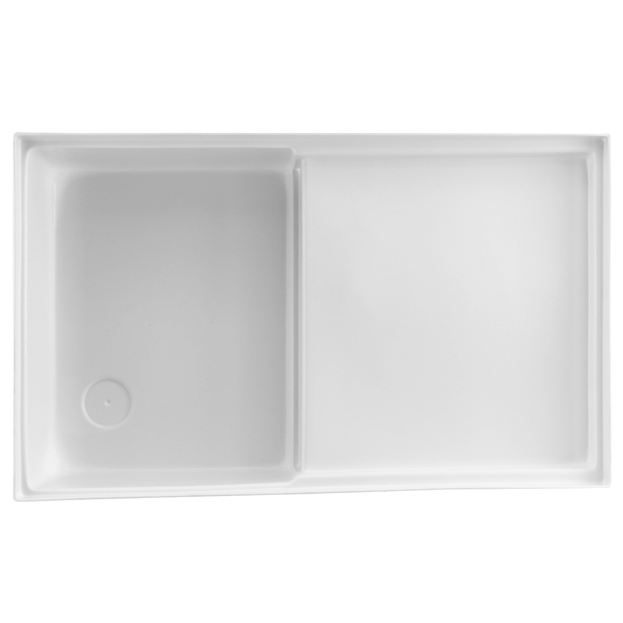 RV Toilet Mount Shower Pan Combo 35" x 21" Corner Drain | White