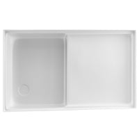 RV Toilet Mount Shower Pan Combo 35" x 21" Corner Drain | White