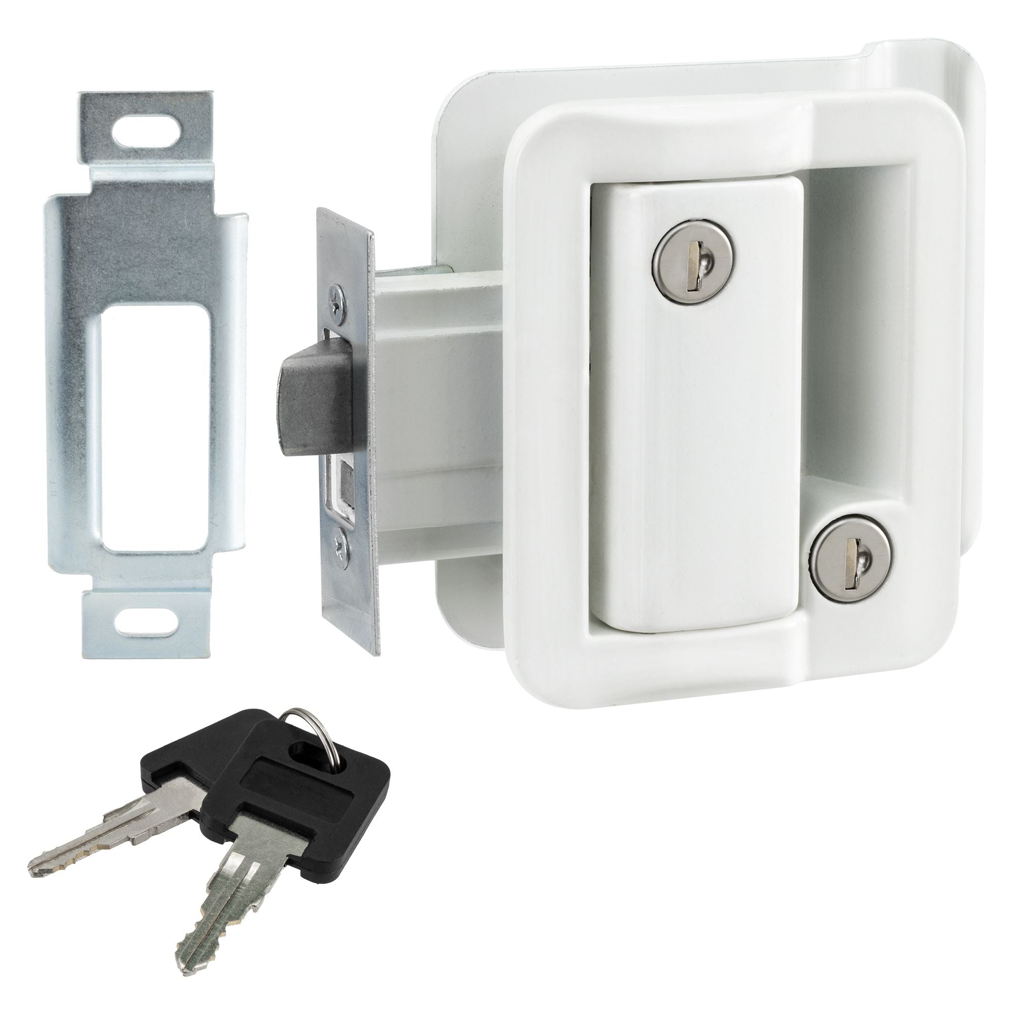 RV Door Lock | Paddle Entry with Deadbolt | White