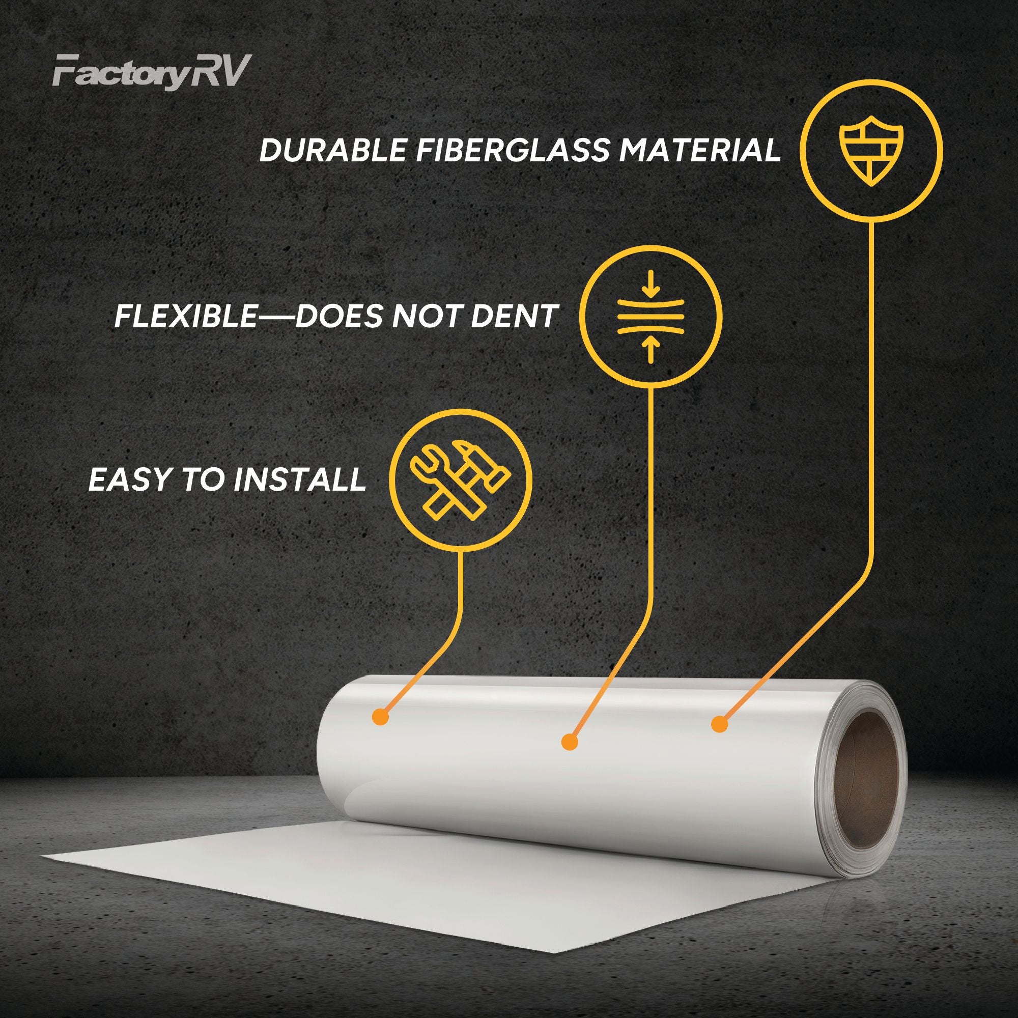 RV Fiberglass Siding & Roofing 102" | Arctic White