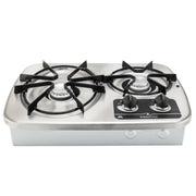 Atwood RV 2-Burner Gas Drop-In Cooktop | Stainless Steel