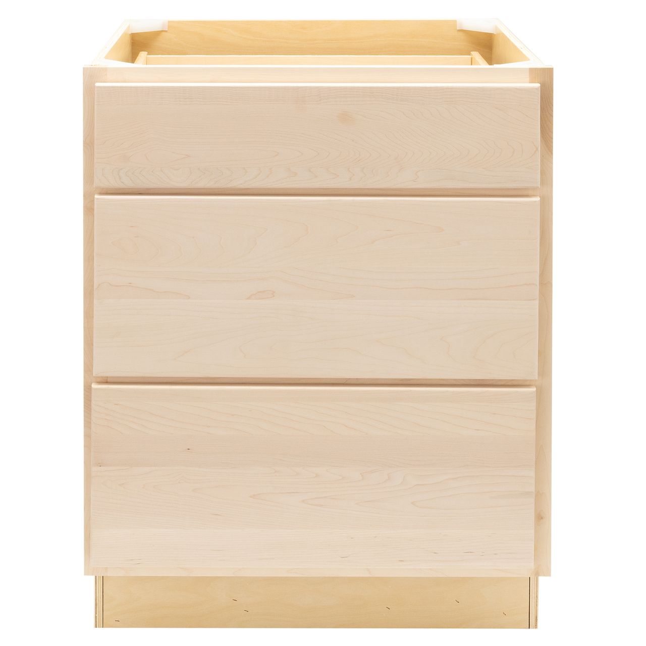 RV 3 Drawer Pots And Pans Base Cabinet | Unfinished Maple