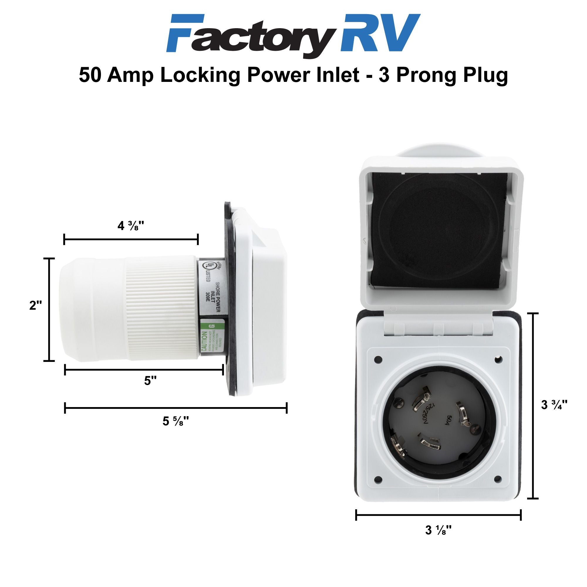 ParkPower 50 Amp RV Power Inlet Box