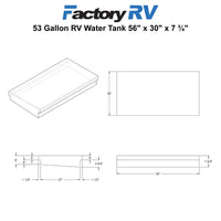 RV 53 Gallon Fresh Water Tank 56" x 30" x  7 ¾" | Elkhart Plastics EPI 1339 without Fittings