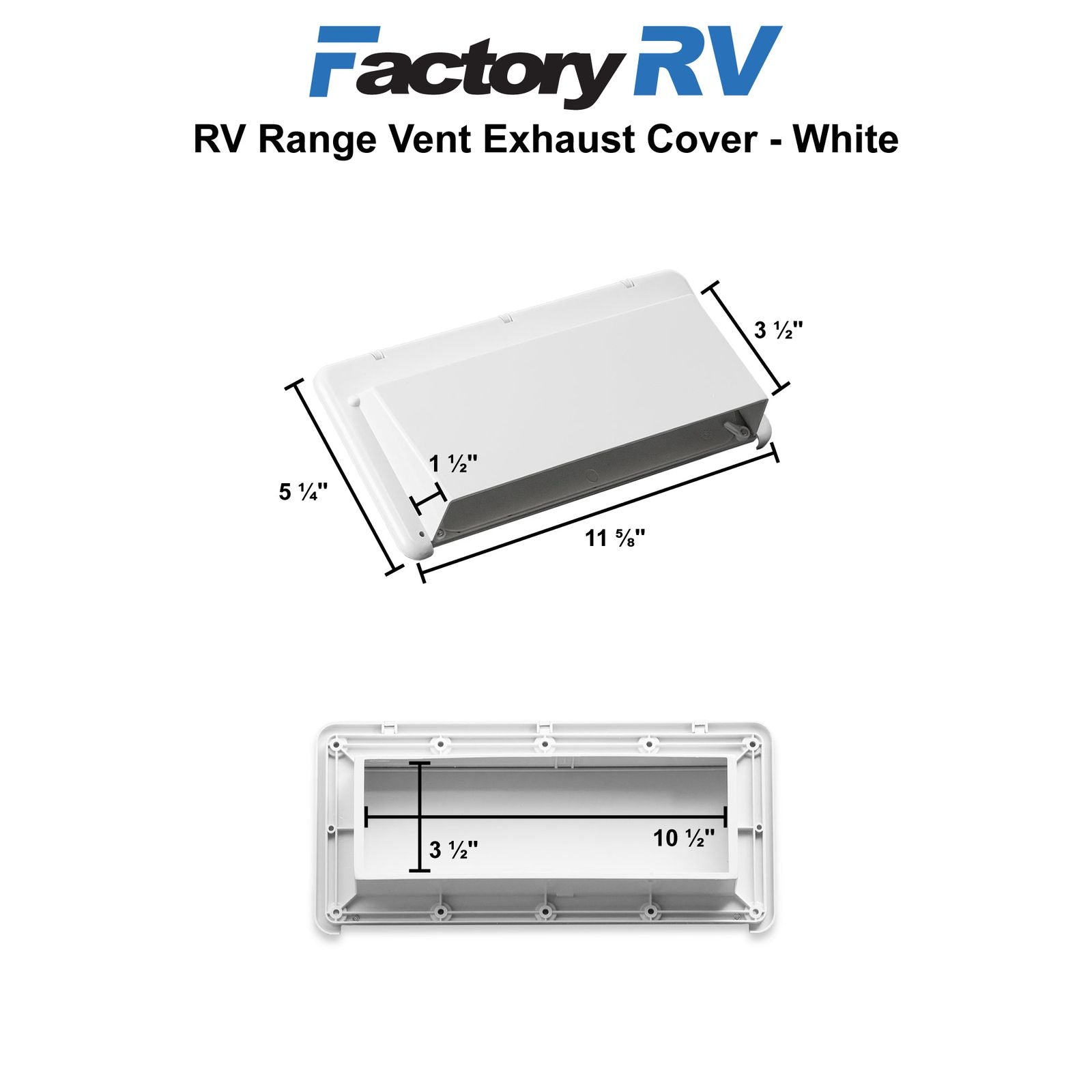 Heng's RV Range Hood Vent Exhaust Cover | White