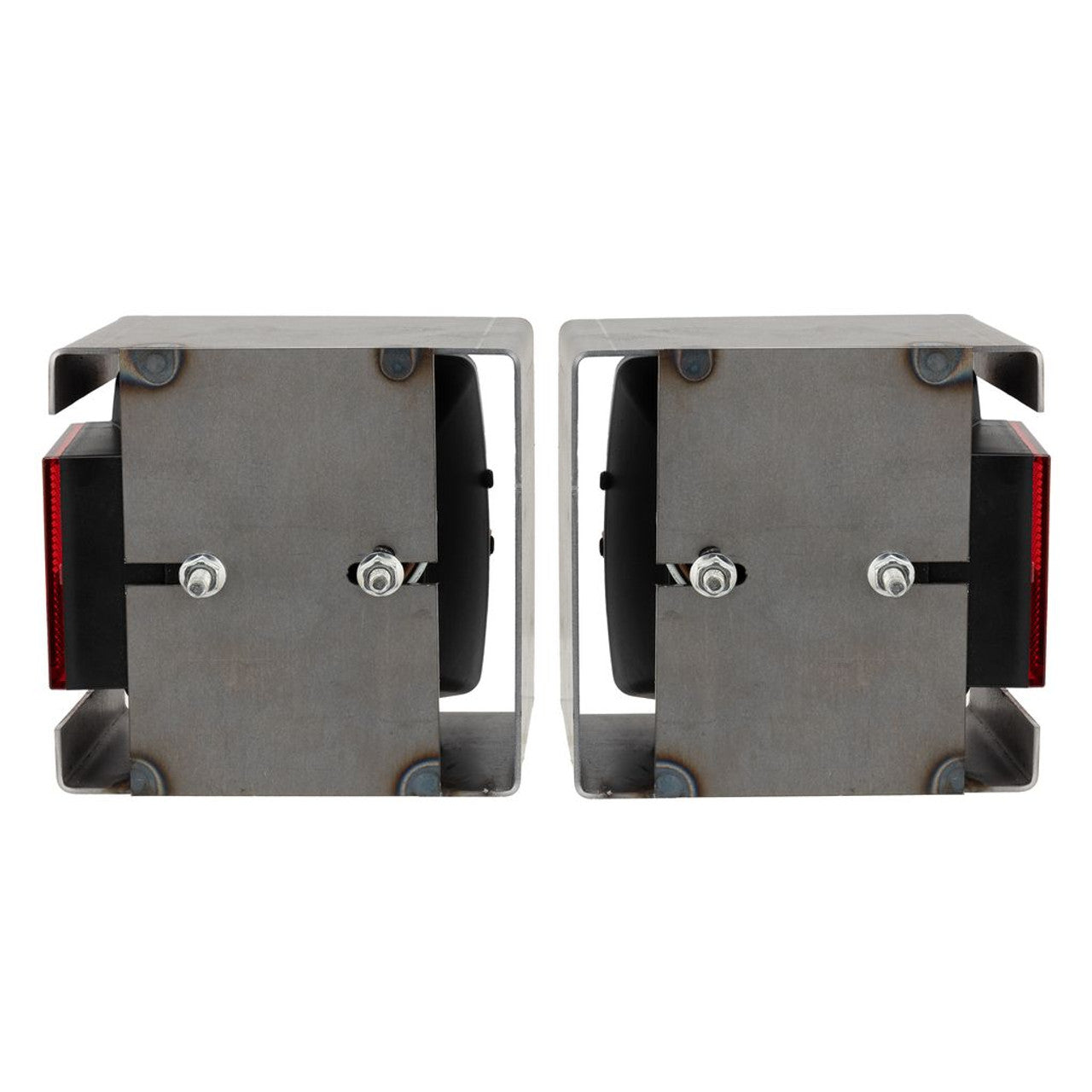 Trailer Square Tail Light Mounting Boxes | Steel | Set of Two