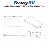 RV 18 Gallon 46" x 22" x 6" Black Water Tank | Alpha VR22466H