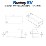 RV 24 Gallon Holding Tank 38" x 14 ½" x 11 ¾" | Elkhart Plastics EPI 4464