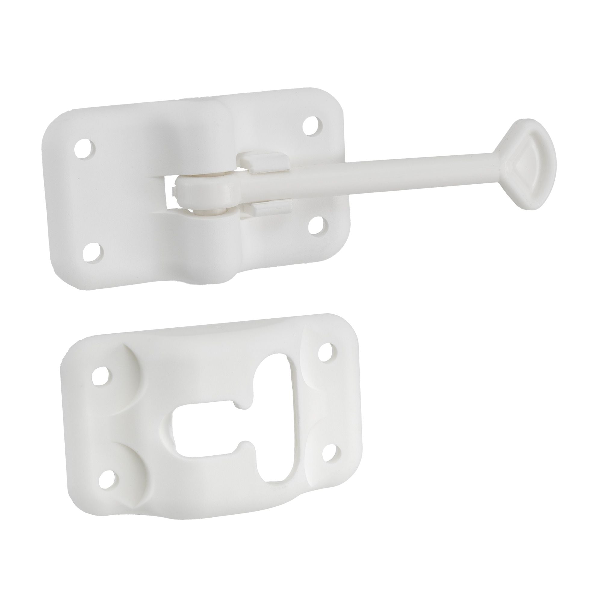 RV T-Style Door Latch | 4" Hook | White