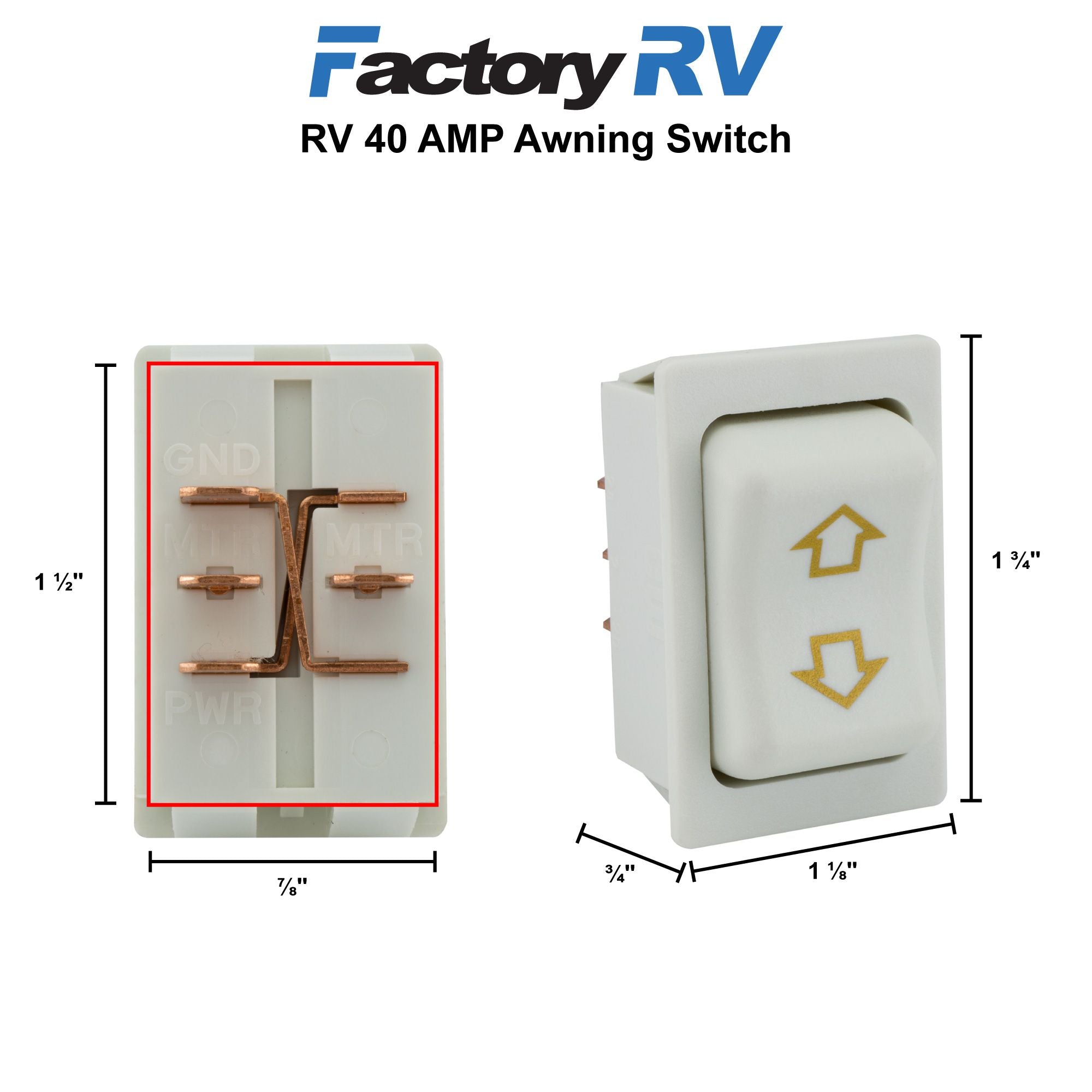 RV Awning Switch | 40 AMP Power Reversing Motor Switch