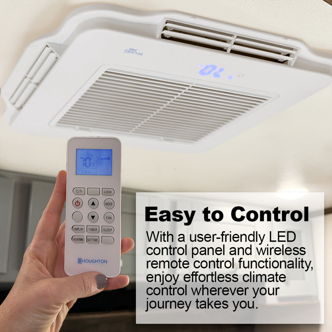 RecPro RV 13.5K Quiet Air Conditioner with Heat Pump | Non-Ducted | Low Profile | Remote