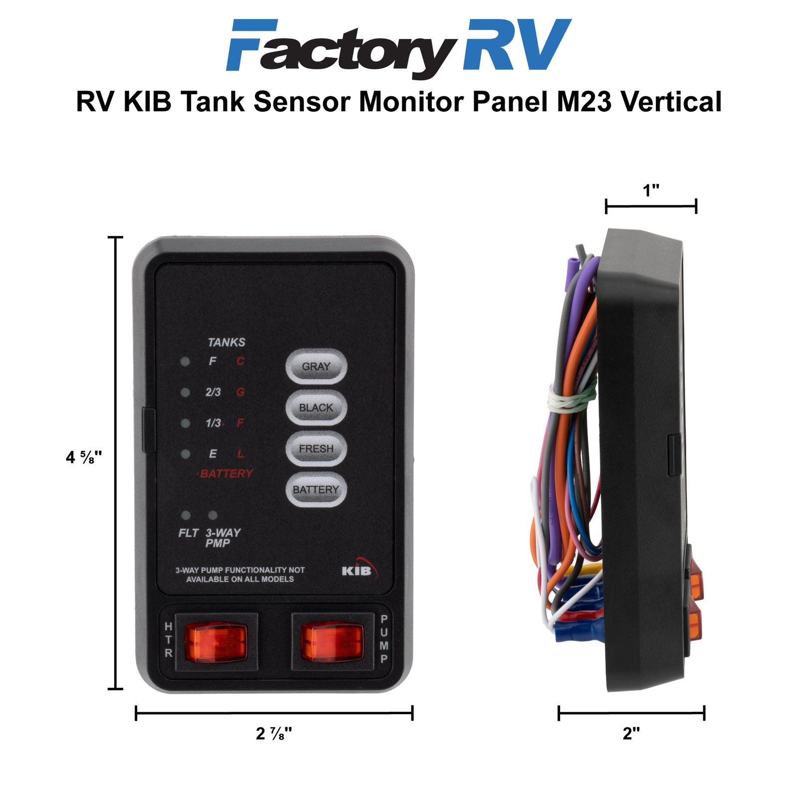 RV KIB Tank Sensor Monitor Panel M23 Vertical
