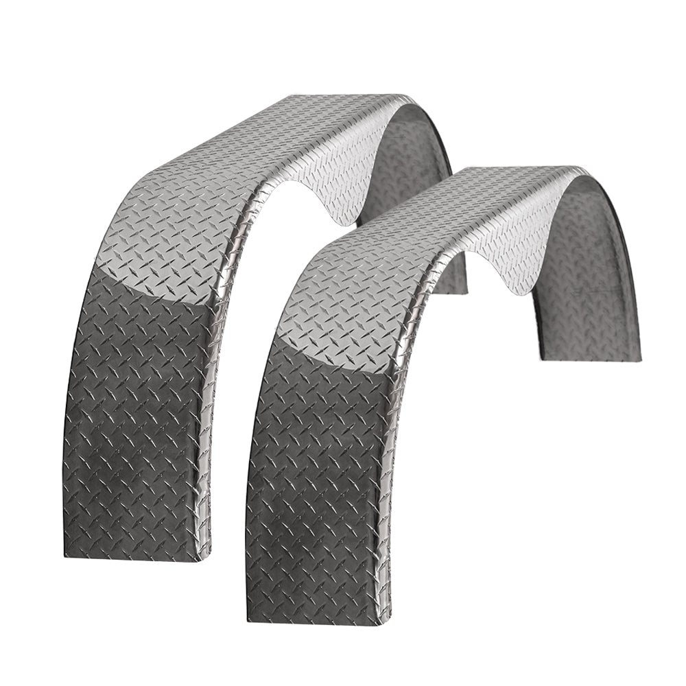 Trailer Fender | Tandem | Aluminum Diamond Plate | Teardrop | 10" x 72" x 20"