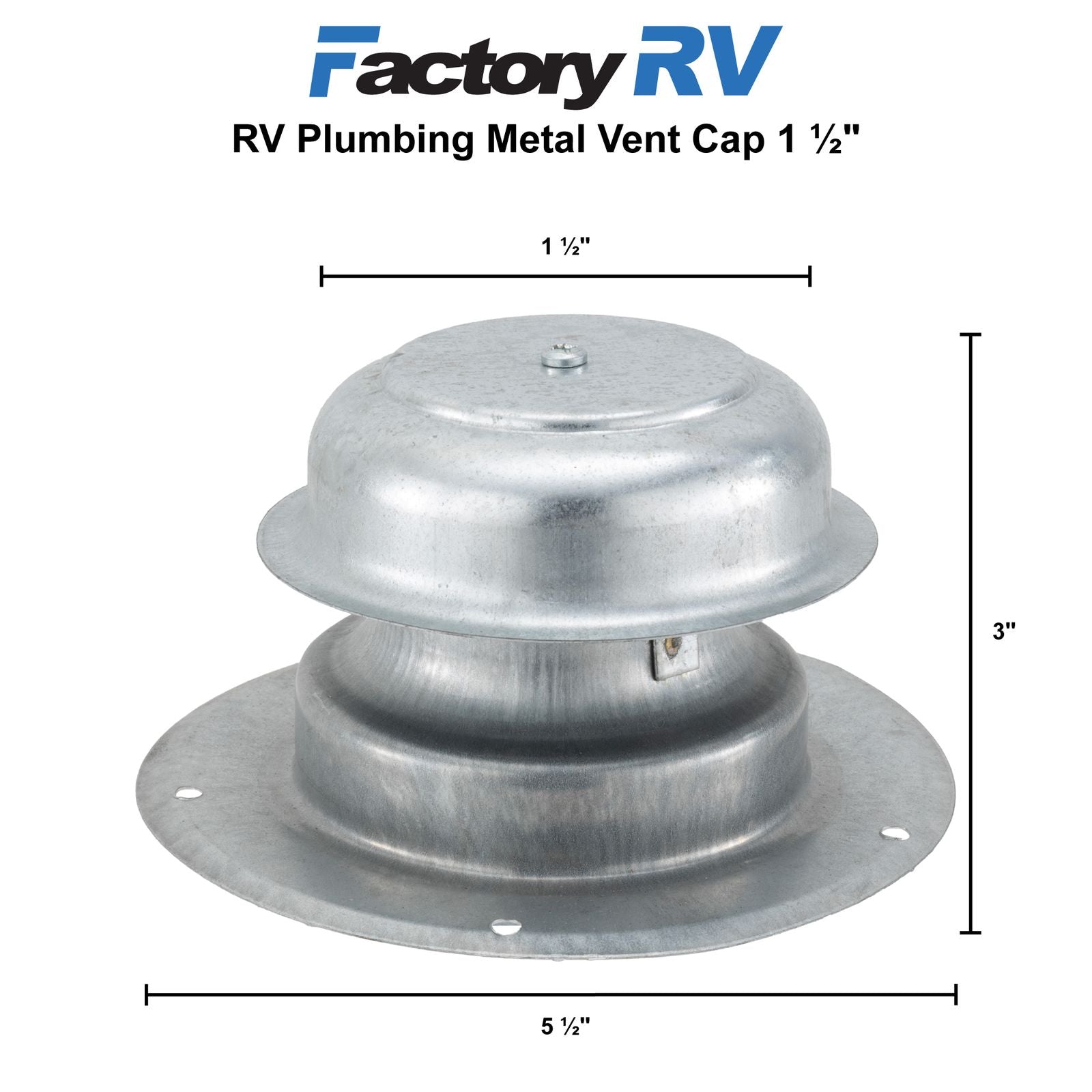 Ventline RV Plumbing Sewer Vent Cap | Metal | 1 ½"