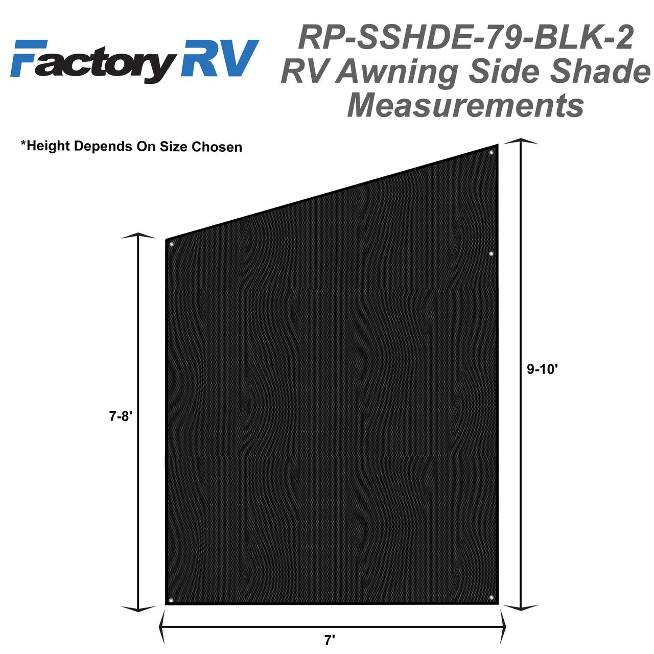 RV Awning Shade for Side of Awning