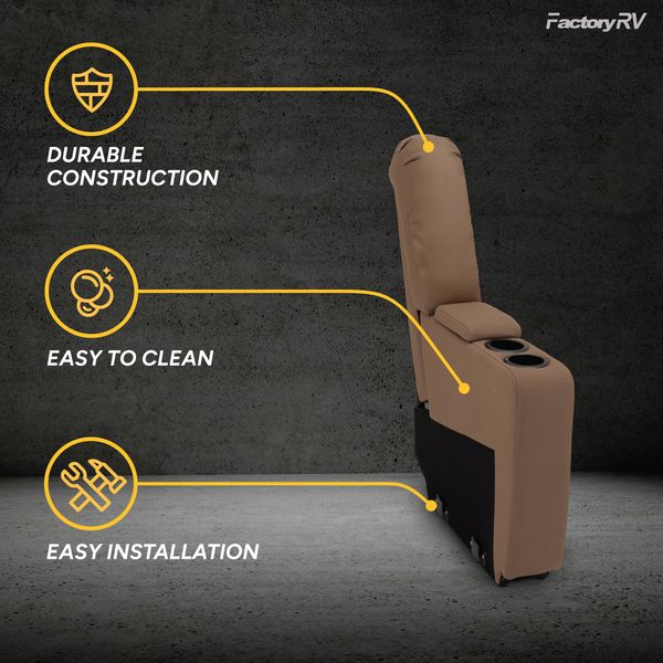 RV Sofa 6" Center Console with Cupholders and Storage