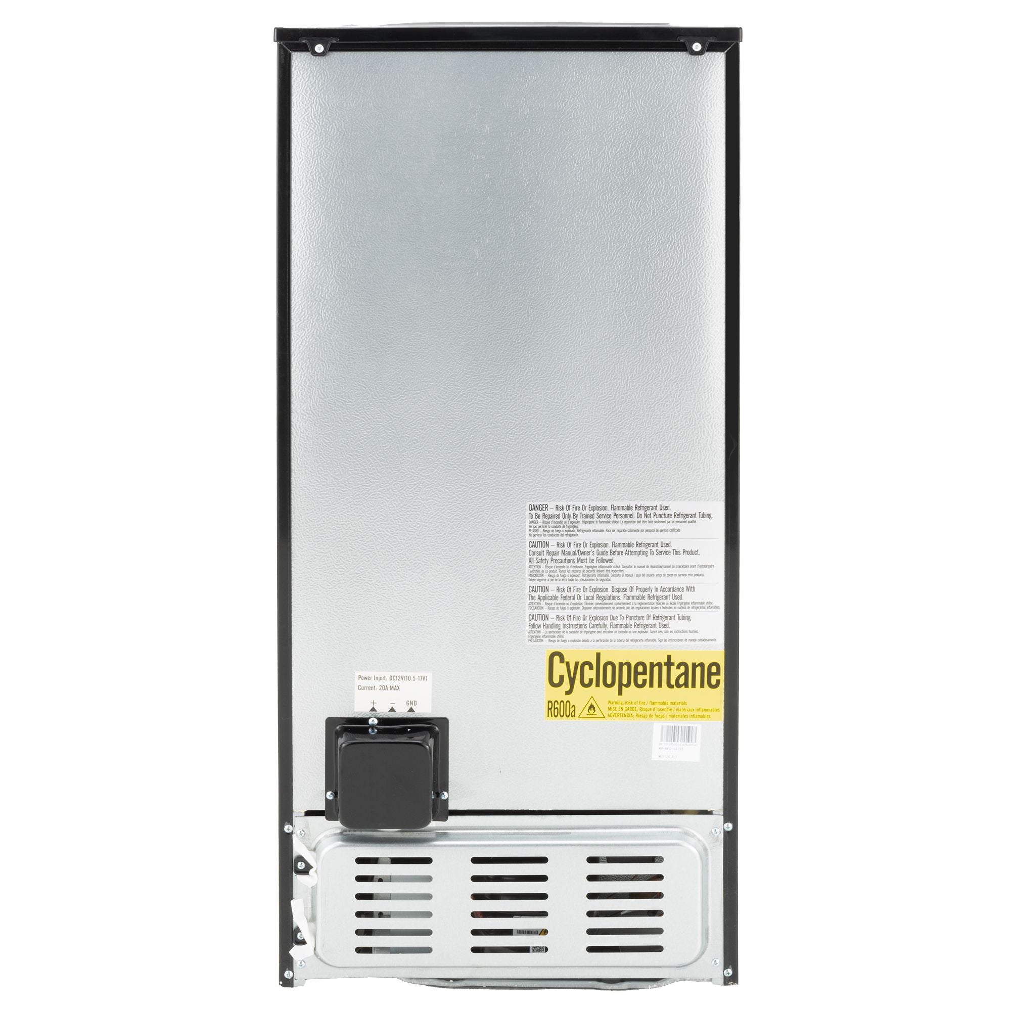 RecPro RV Refrigerator | 12 V | 4.4 Cubic Feet | Stainless Steel