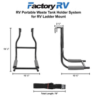 RV Portable Waste Tank Holder System for RV Ladder Mount