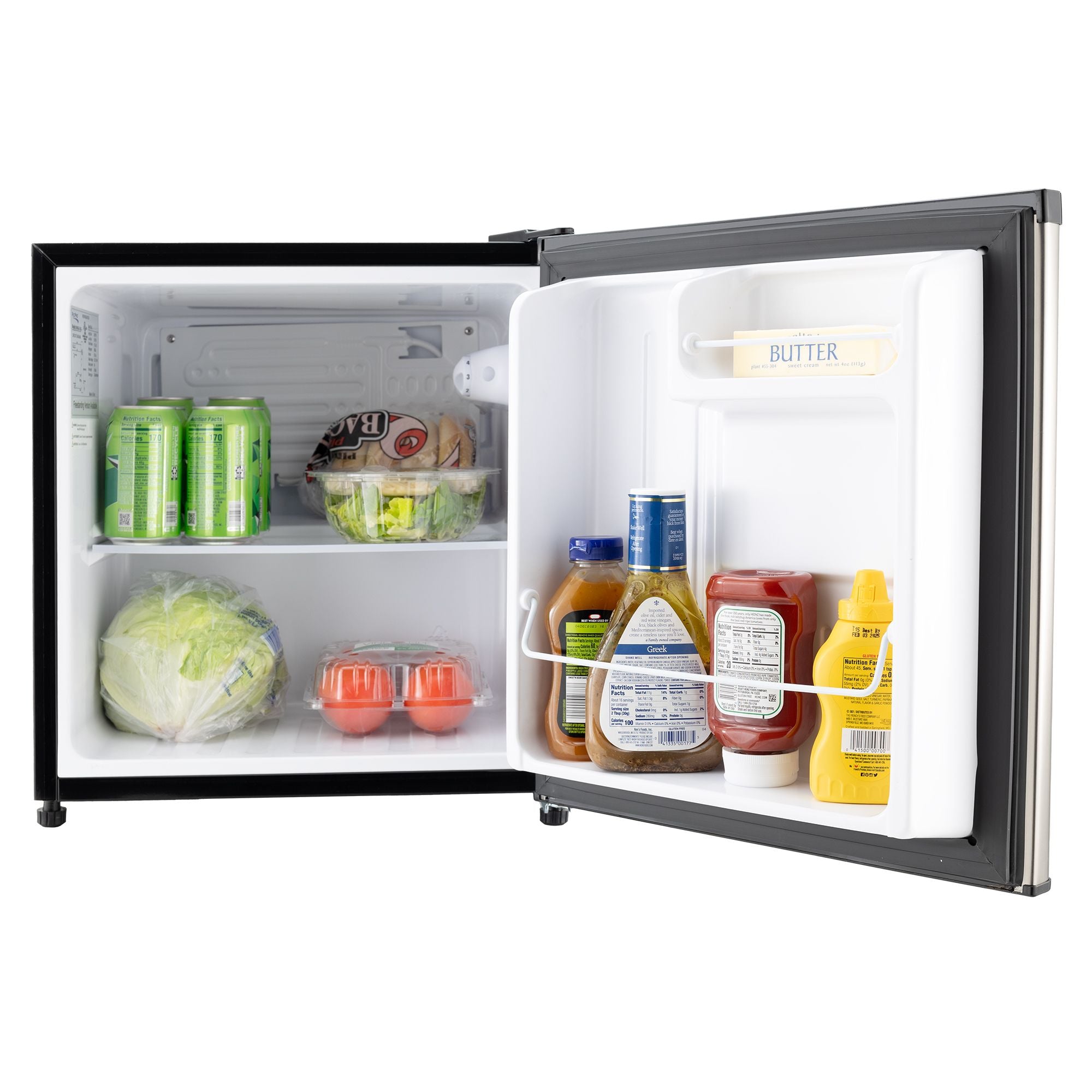 RecPro RV Refrigerator | 12 V | 1.7 Cubic Feet | Stainless Steel