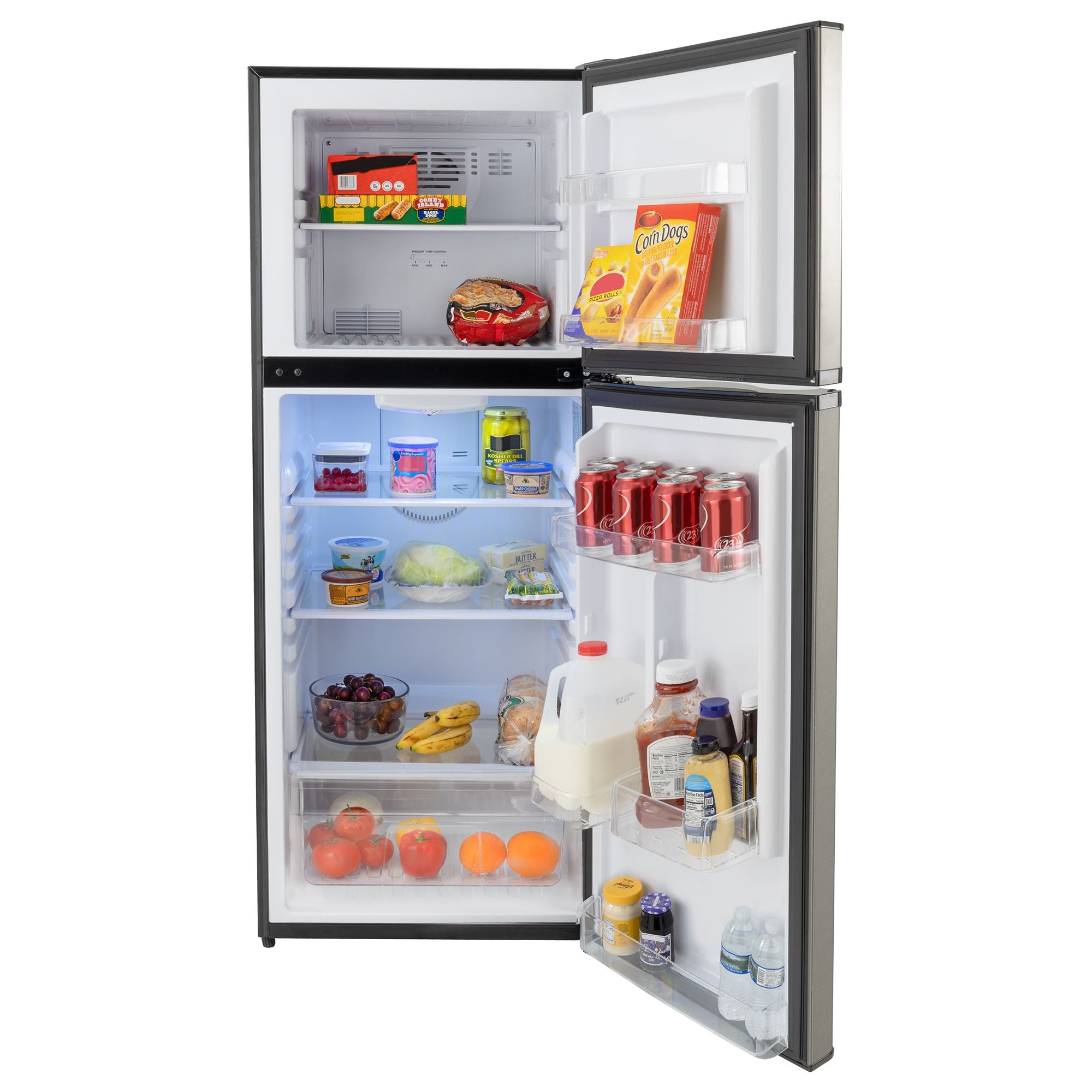 RecPro RV Refrigerator | 12 V | 10 Cubic Feet | Stainless Steel