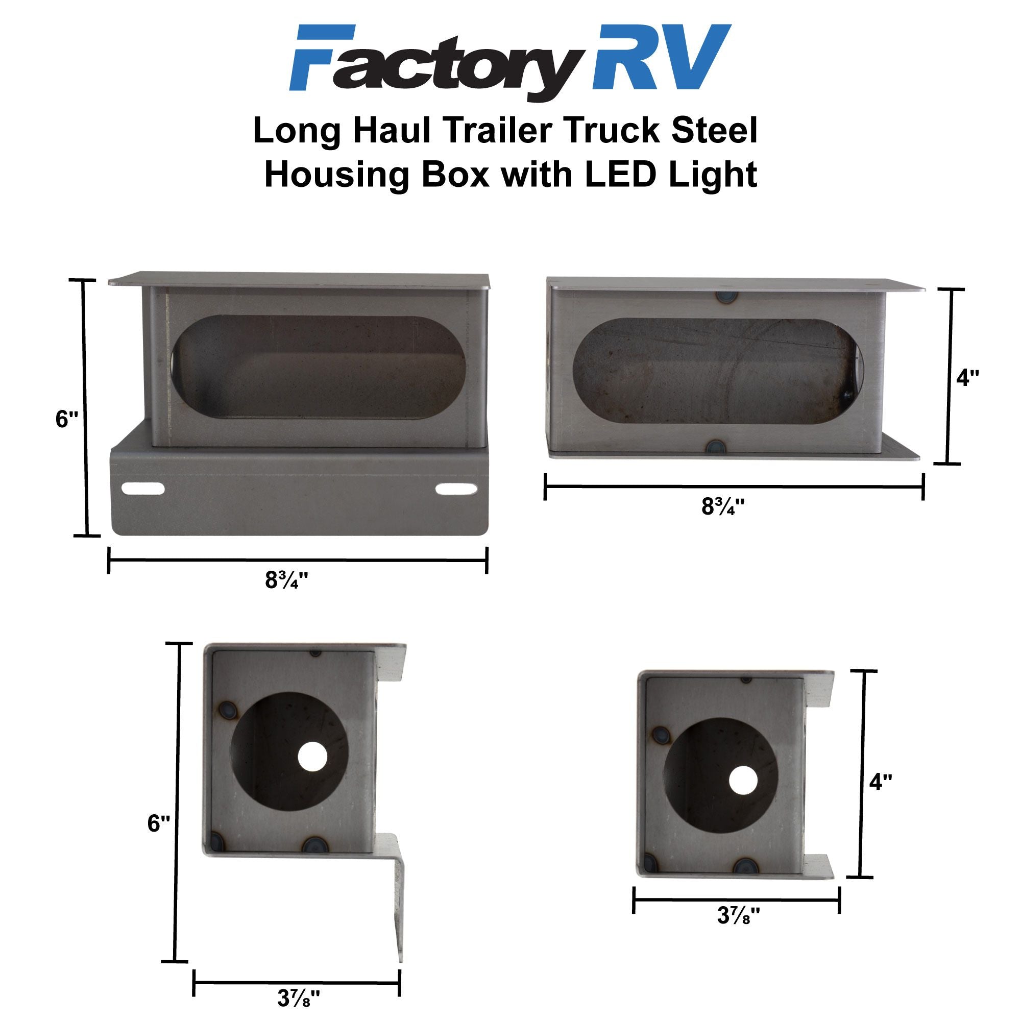 Long Haul Trailer Housing Box | Set of Two | LED Marker & Oval Lights & Steel Housing Box | Durable Protection for Mounting Lights