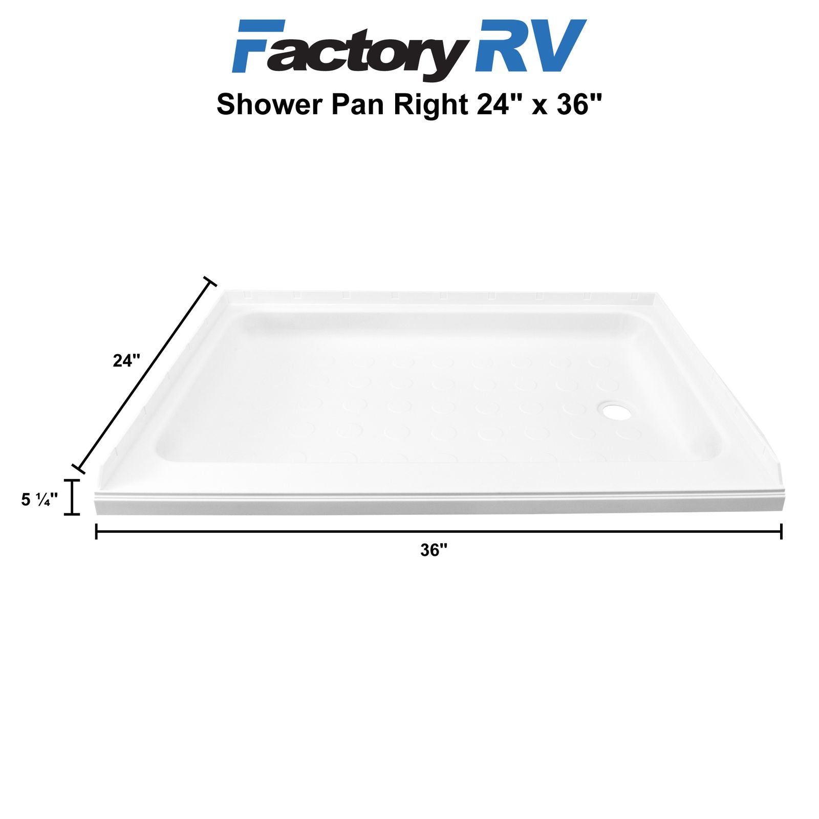 RV Shower Pan Right 24" X 36"
