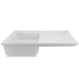 RV Toilet Mount Shower Pan Combo 35" x 21" Corner Drain | White