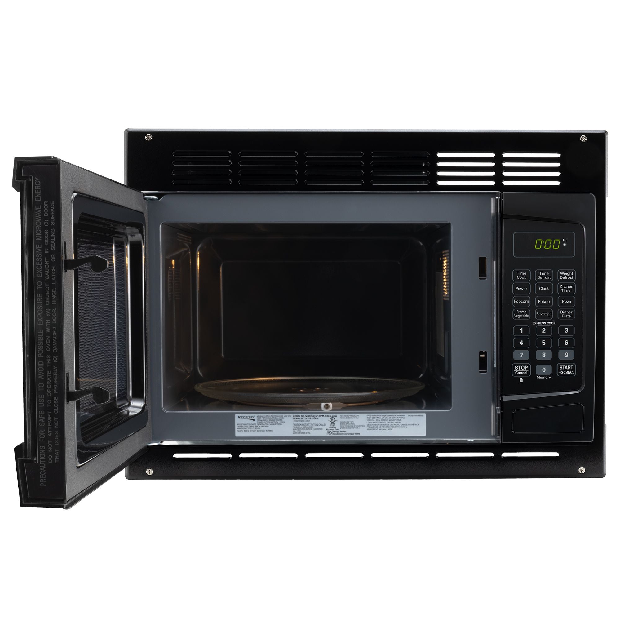 RecPro RV Microwave 1.0 CF. | Black Finish | Replaces Greystone and High Pointe