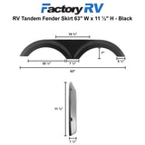 RV Tandem Fender Skirt | 63" W x 11 ½" H - Universal